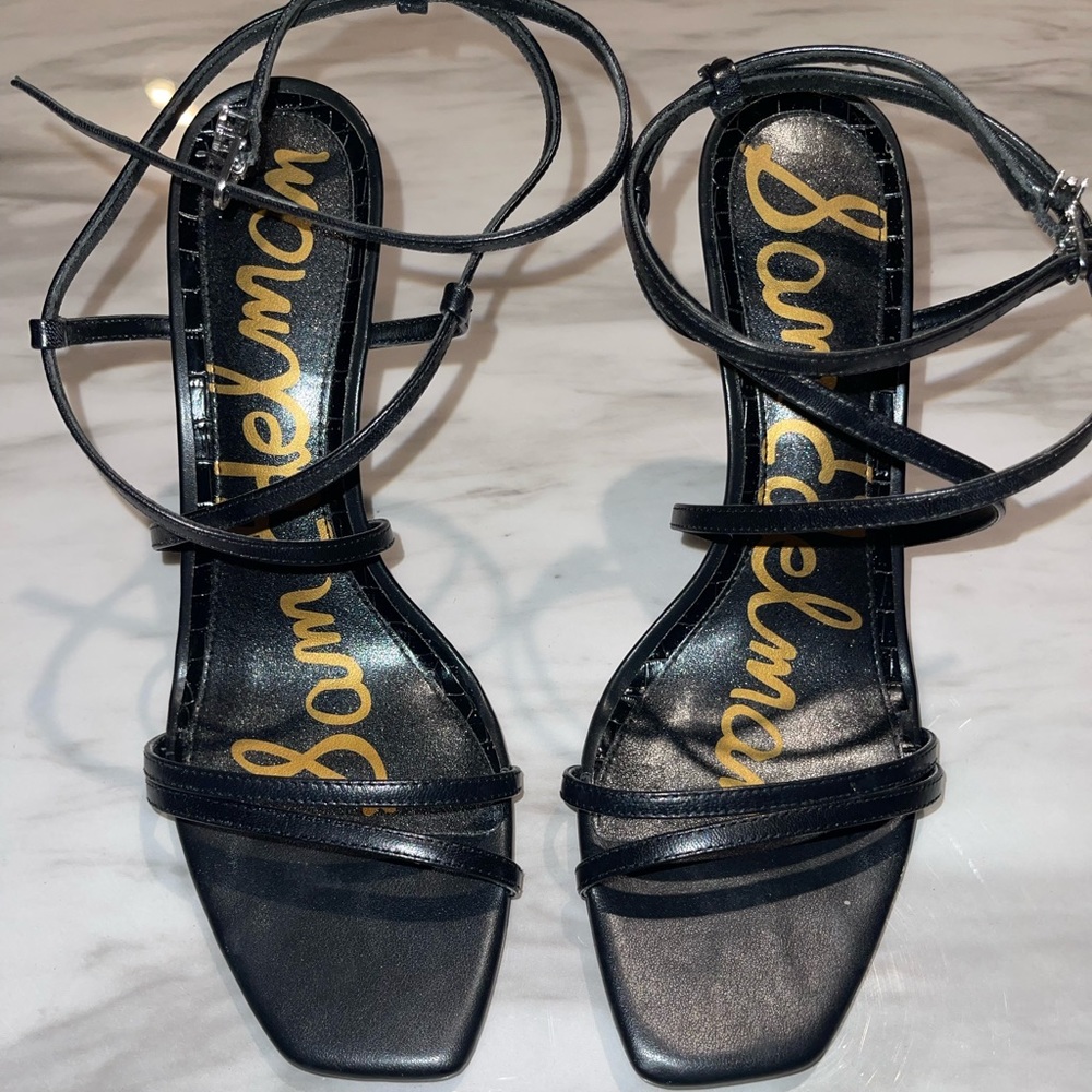 Black Strappy Heel Sandal